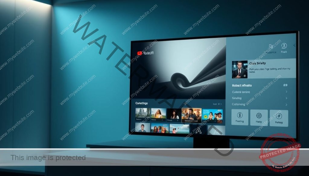 A sleek, modern user interface showcasing advanced streaming features. In the foreground, a clean display with intuitive navigation controls, high-quality video playback, and robust customization options. The middle ground features a grid of thumbnails representing a diverse library of content, hinting at the depth and breadth of available media. In the background, a subtle, minimalist design with a cool, technology-driven aesthetic, complemented by soft, diffuse lighting that creates a sense of sophistication and professionalism. The overall atmosphere conveys a seamless, cutting-edge streaming experience tailored for the discerning user.